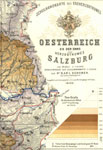 Schulhandkarte des Erzherzogtums Österreich ob der Enns und des Herzogtums Salzburg aus dem Jahr 1890